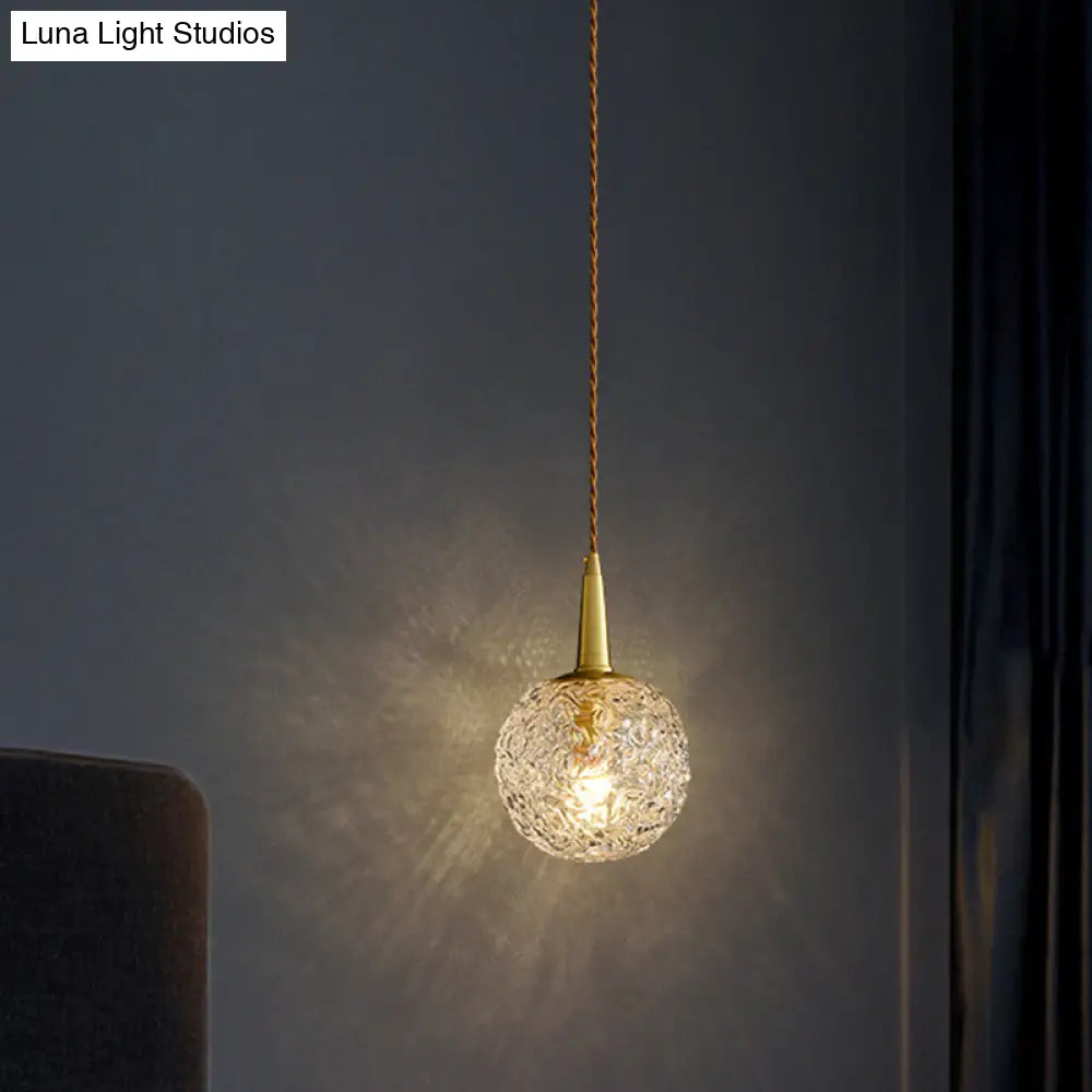 Modern Gold Crystal Pendant Ceiling Light Spherical Suspension Lamp