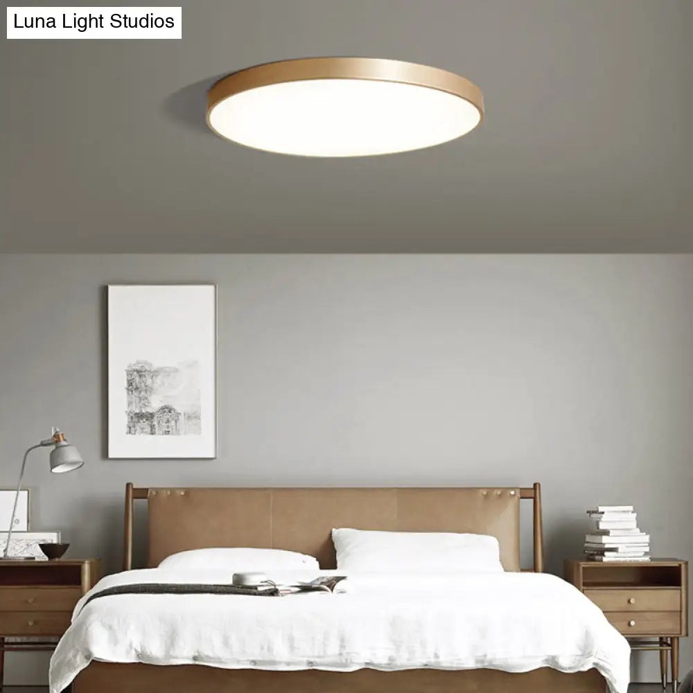 Modern Gold Metal Led Flush Mount Ceiling Lamp For Bedroom Lighting