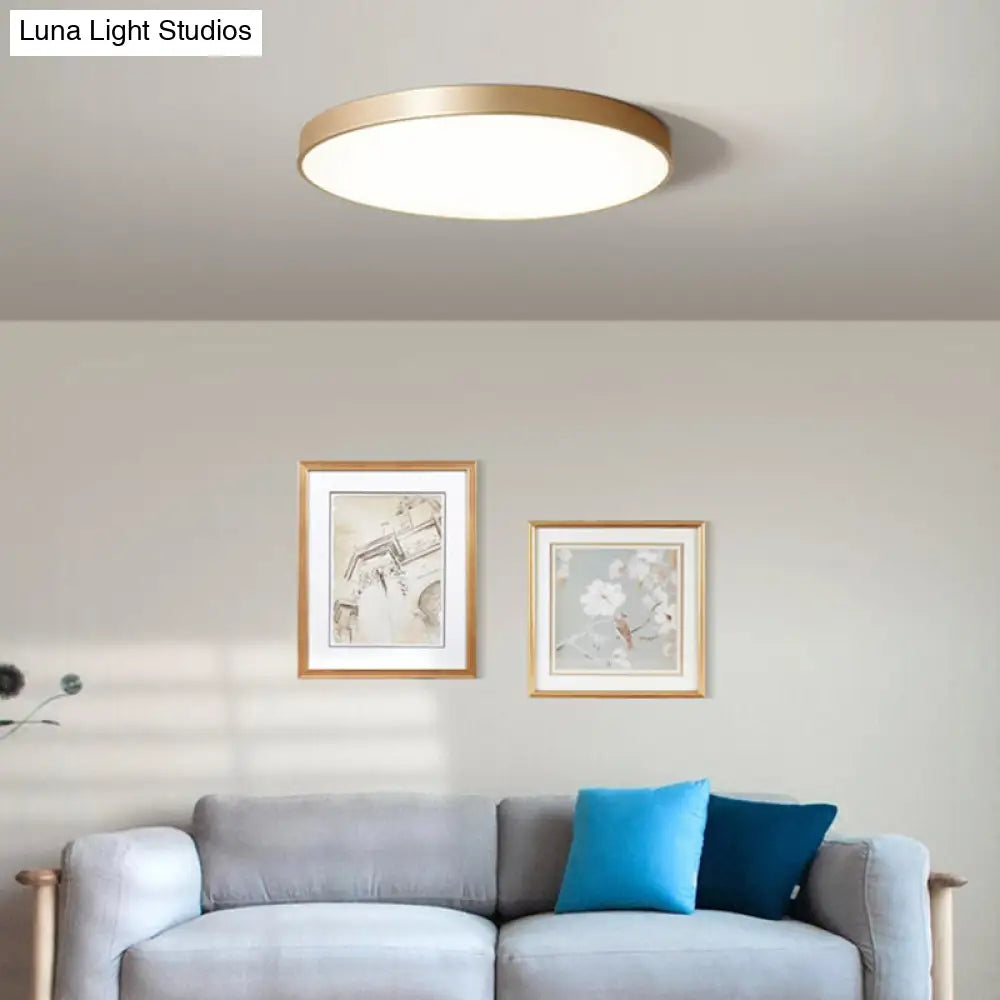 Modern Gold Metal Led Flush Mount Ceiling Lamp For Bedroom Lighting