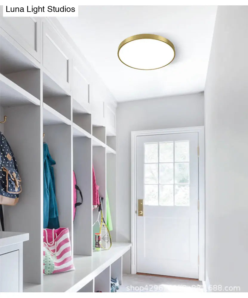Modern Gold Metal Led Flush Mount Ceiling Lamp For Bedroom Lighting