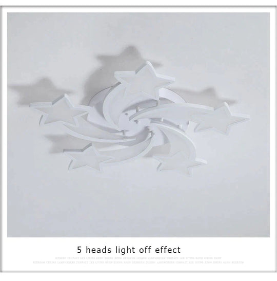 Modern Led Chandelier Art Deco Room Indoor Lamp White Star For Living Dining Bedroom Kid’s