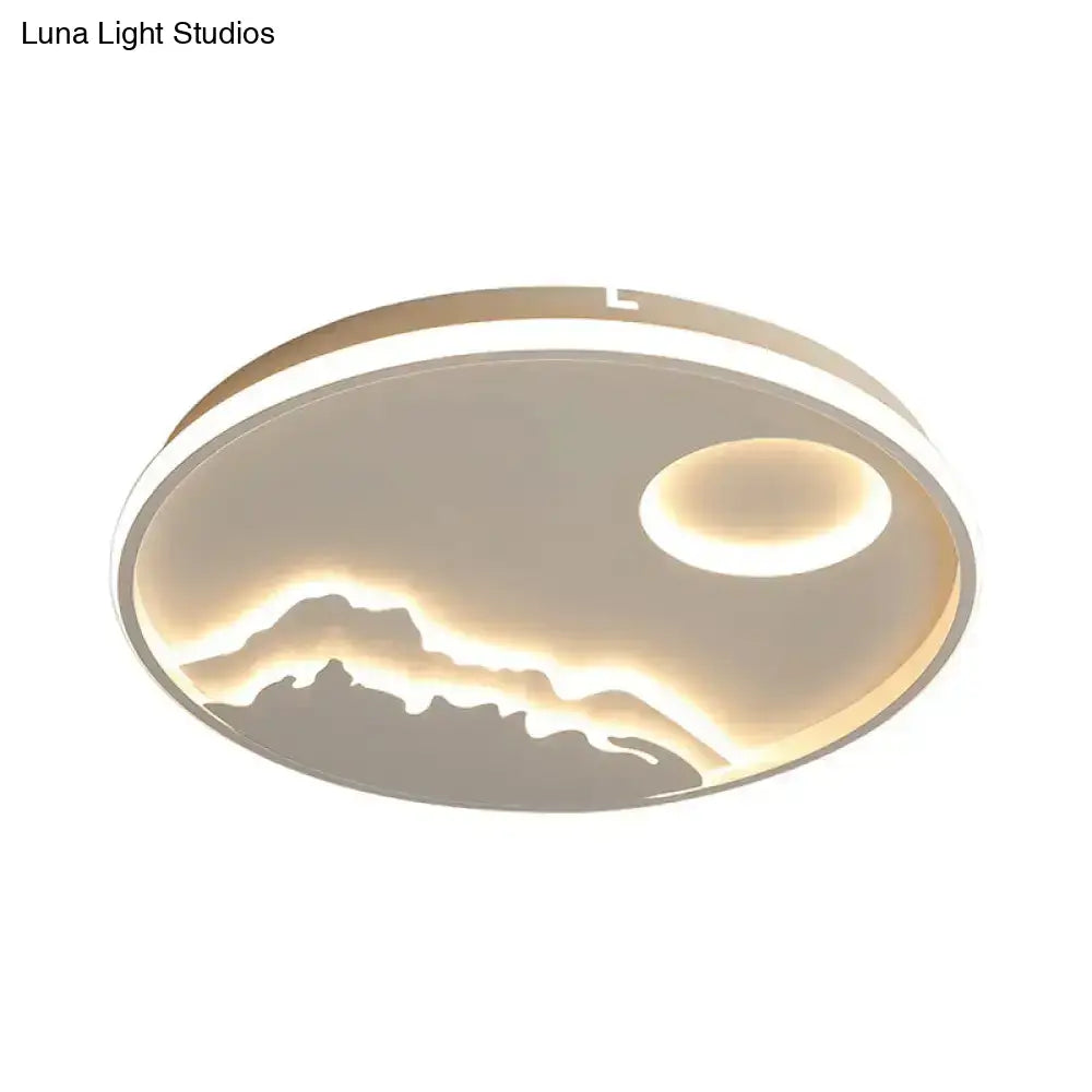 Modern Led Circle Ceiling Light With Acrylic Shade In Warm/White 17’/20.5’/25’ Diameter -