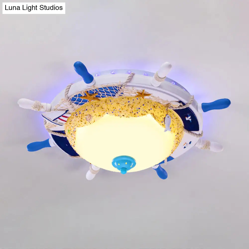 Modern Led Flush Mount Ceiling Light For Child’s Mediterranean - Style Bedroom