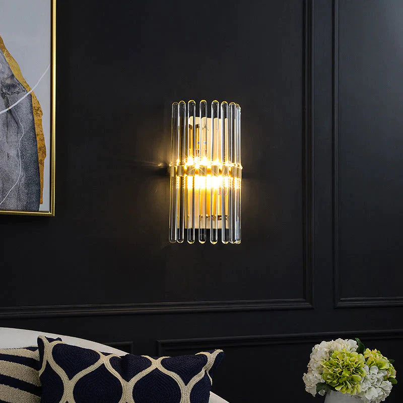 Modernes Licht Luxus Kristall LED Schlafzimmer Nachttischlampe Kupfer Wandleuchte