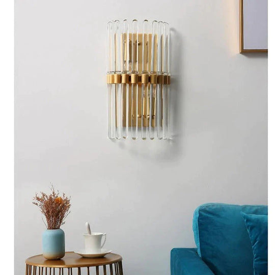 Modernes Licht Luxus Kristall LED Schlafzimmer Nachttischlampe Kupfer Wandleuchte