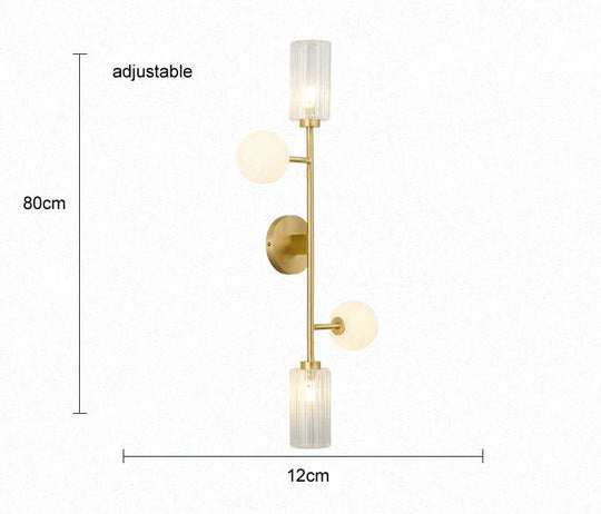 Modern Light Luxury Room Double headed All copper Wall Lamp Includes a light source Copper Wall Lamps