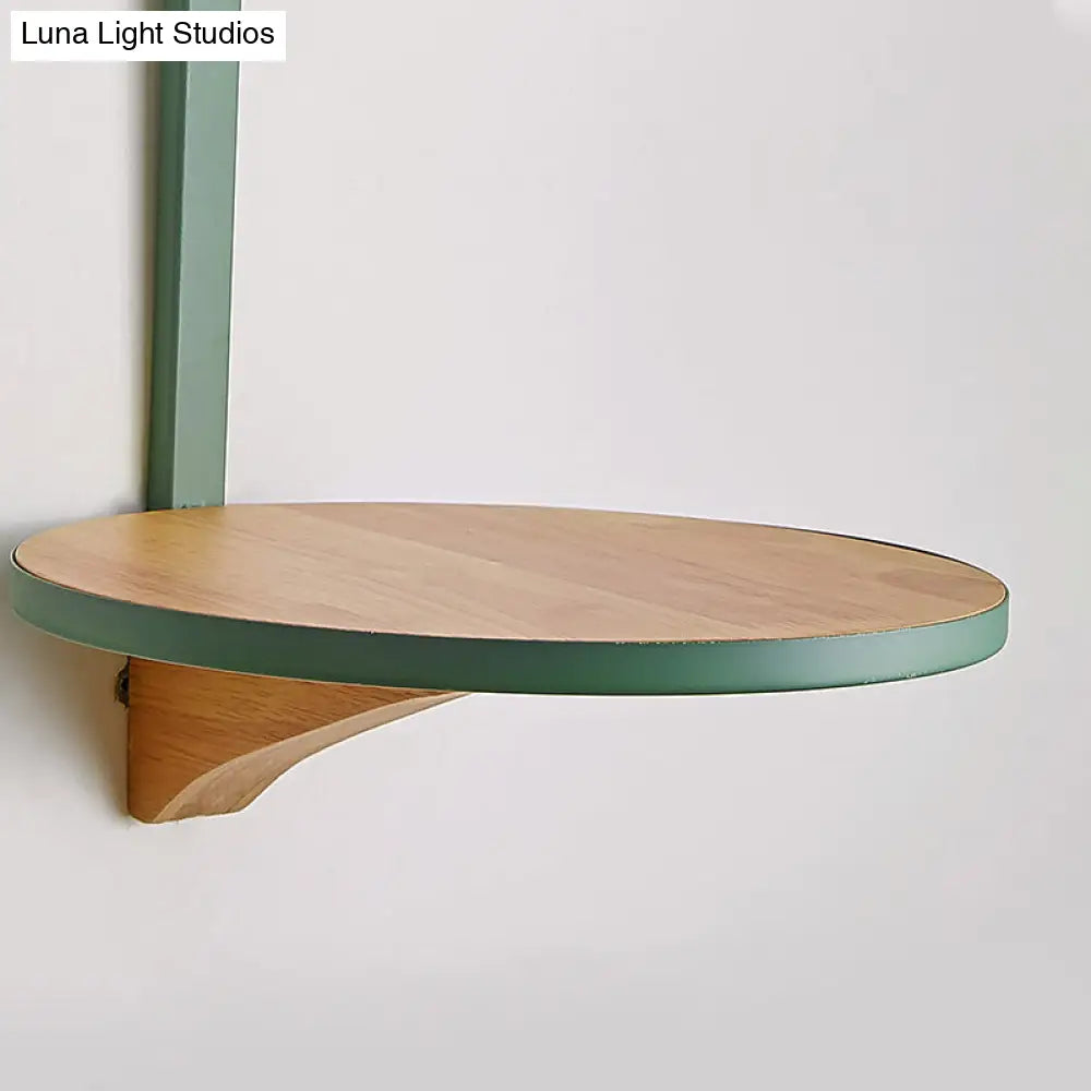 Modern Metal Cone Wall Sconce With Shelf - Bedroom Lamp