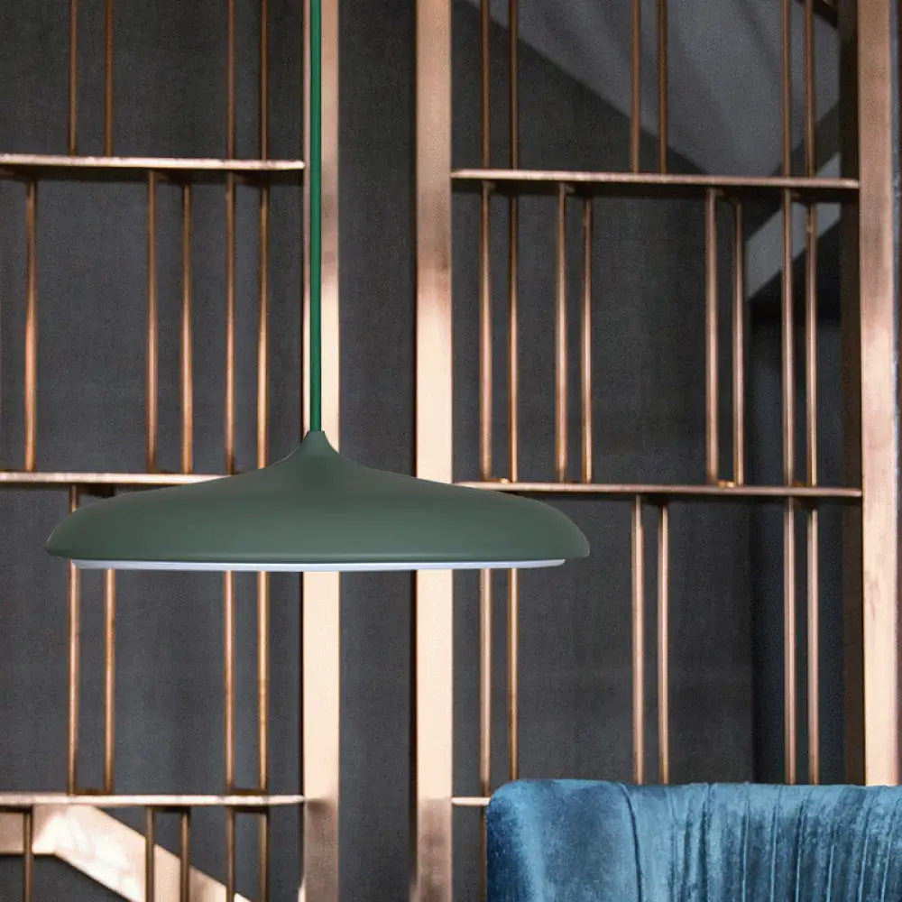 Modern Metal Disk Ceiling Pendant Light - 10’/16’ Diameter 1 White/Pink/Yellow Warm/White