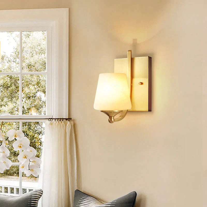 Moderne minimalistische kreative Wohnzimmerlampe Schlafzimmer Scheinwerfer Gang Kupfer Wandleuchte