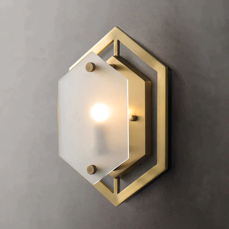 Modern Minimalist Luxury Hexagonal Copper Wall Lamp Copper Wall Lamps