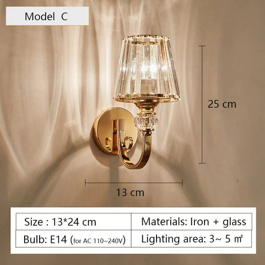 Moderne minimalistische Wandlampe mit Glasschirm für Nachttischbeleuchtung, Wohnzimmerbeleuchtung