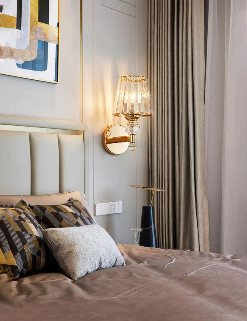 Moderne minimalistische Wandlampe mit Glasschirm für Nachttischbeleuchtung, Wohnzimmerbeleuchtung