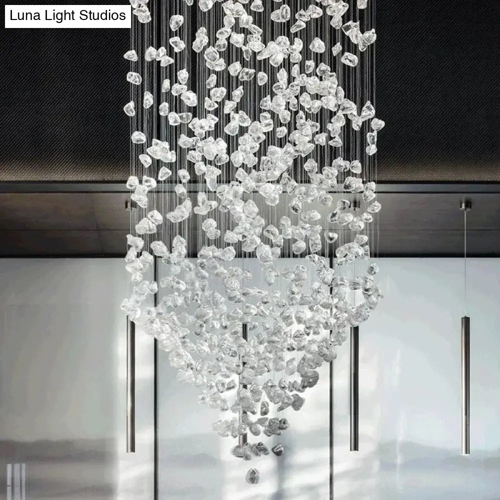Modern Nordic Crystal Chandelier for Hotel Lobby Luxury Creative Design Ceiling Light with High-End Atmosphere