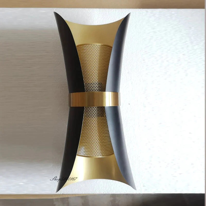 Moderne einfache Wandleuchte Lichter Scone für Schlafzimmer Badezimmer Schwarz Gold