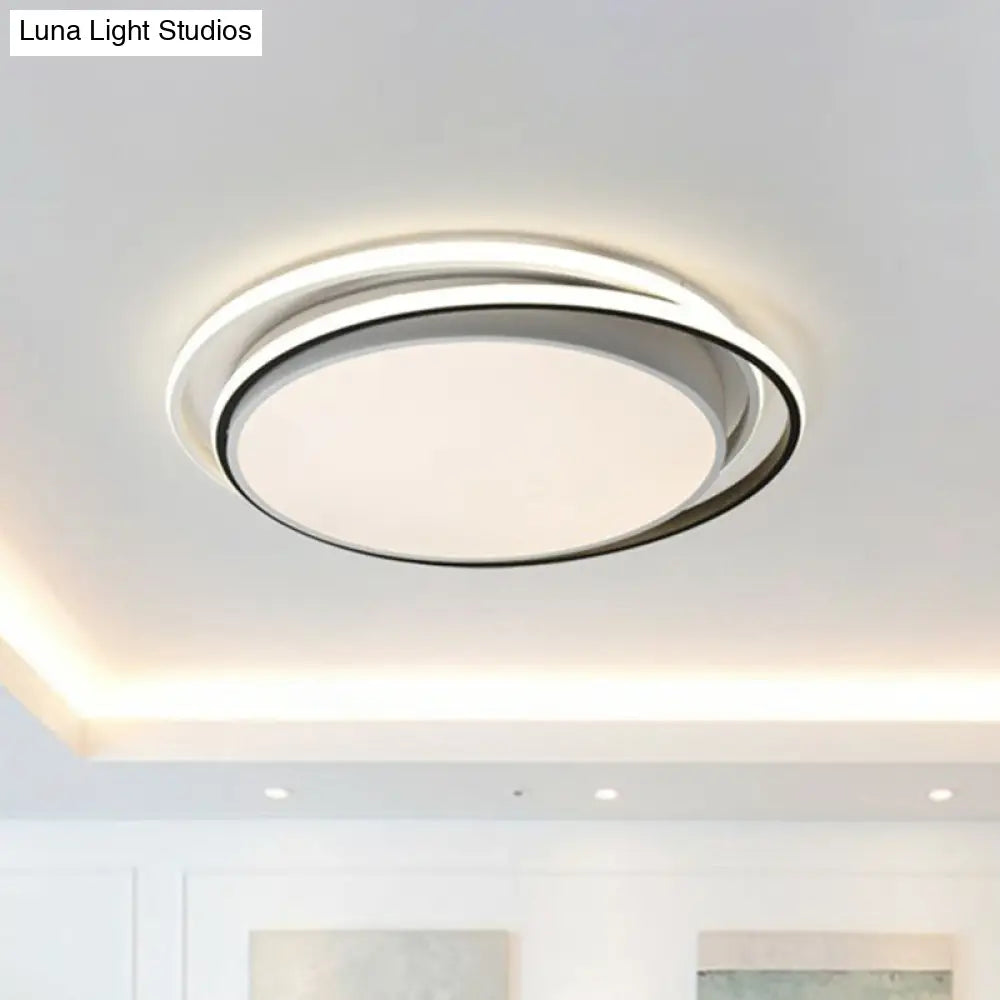 Modern Ultrathin Led Flush Mount Acrylic Round Ceiling Light For Living Room White / 15 Third Gear