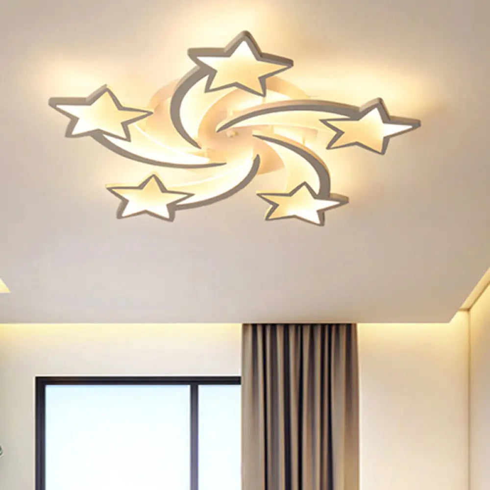 Modern White Acrylic Led Flush Mount Ceiling Light Fixture For Living Room 5 /