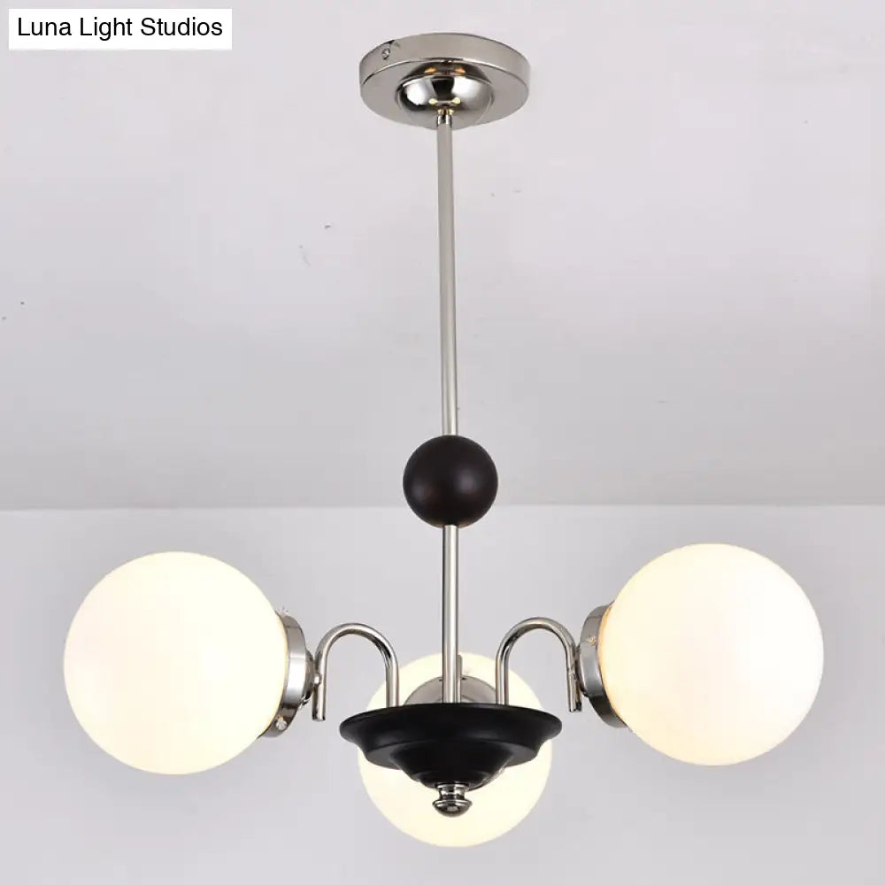 Modern White Glass Chandelier For Bedroom Lighting