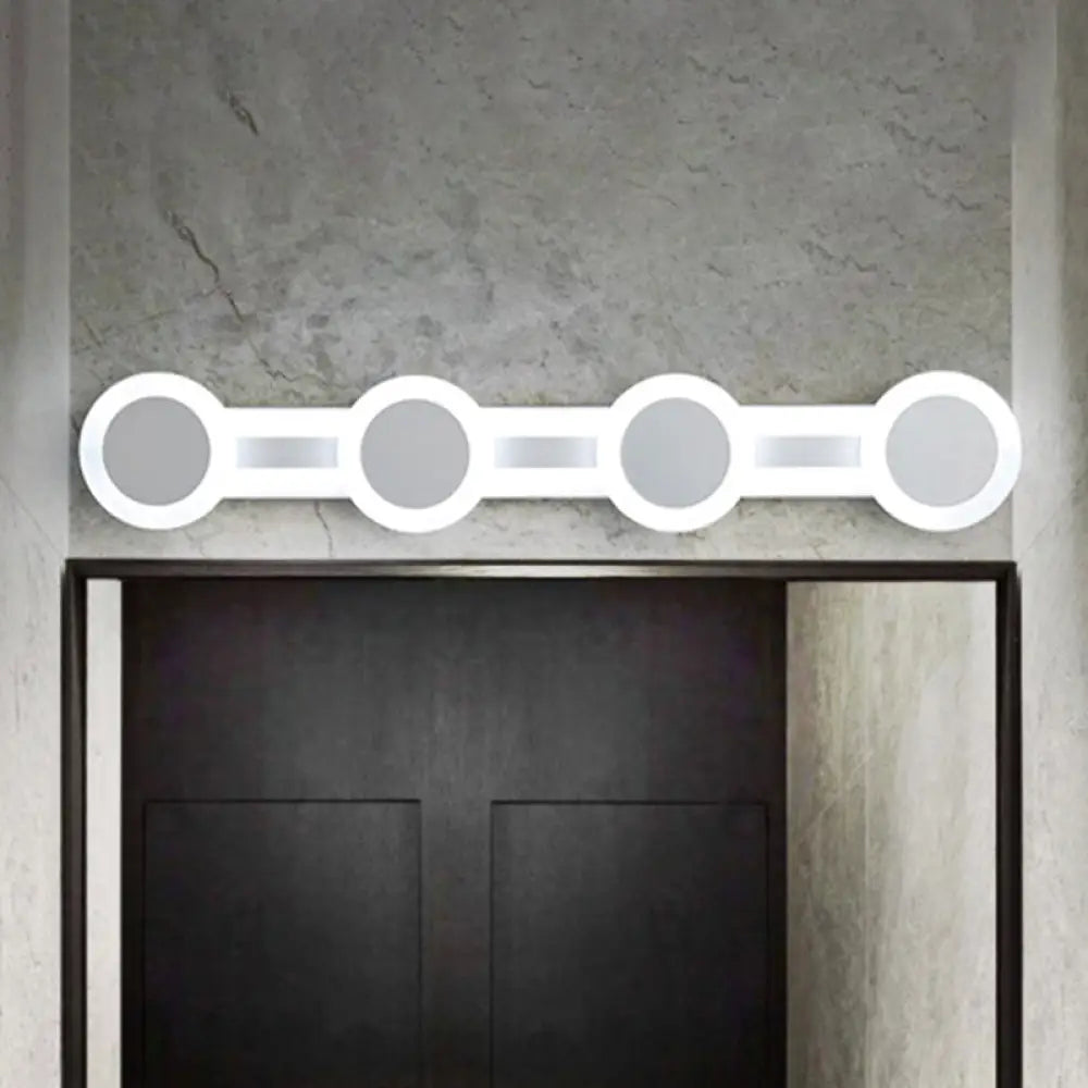 Modern White Led Vanity Light - 16/23.5 Linear Wall Sconce With Acrylic Shade Warm/White 3/4 Lights