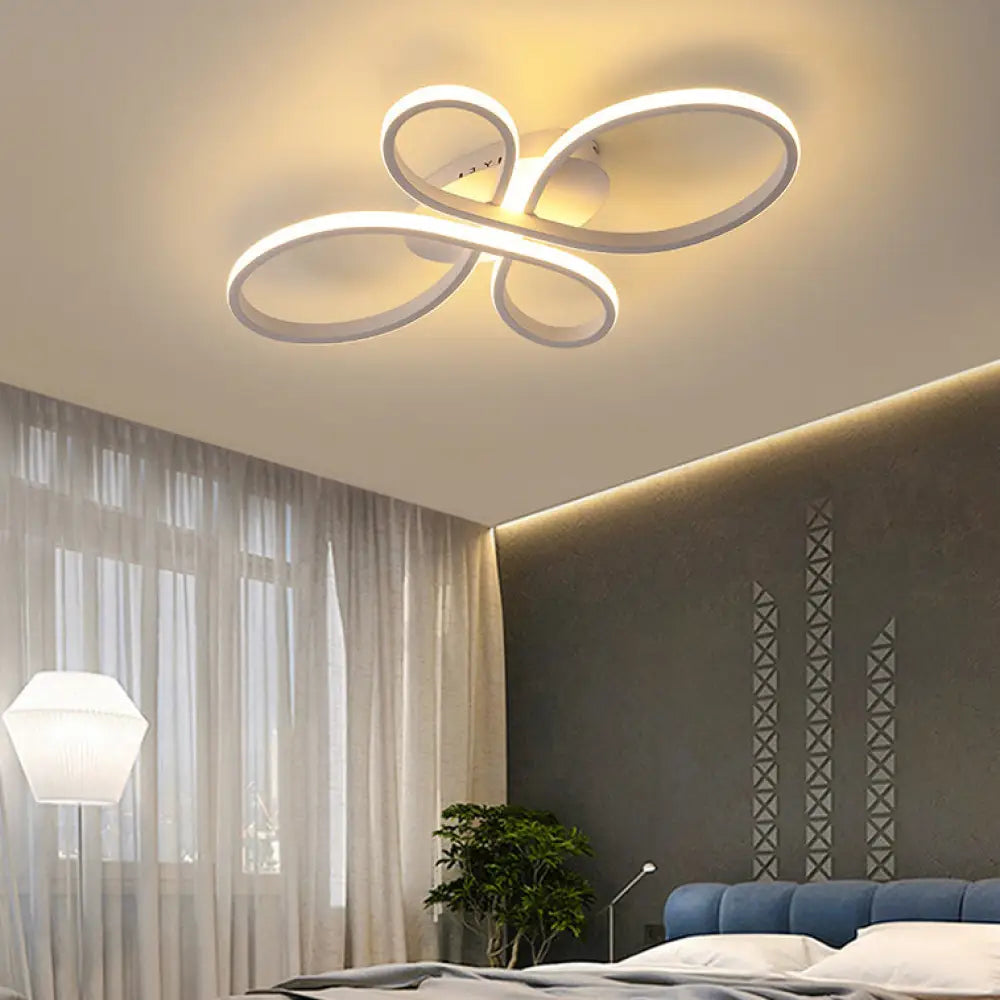 Modernist Acrylic Flower Flush Mount Ceiling Light Fixture - White/Coffee Led 23.5/31.5/39