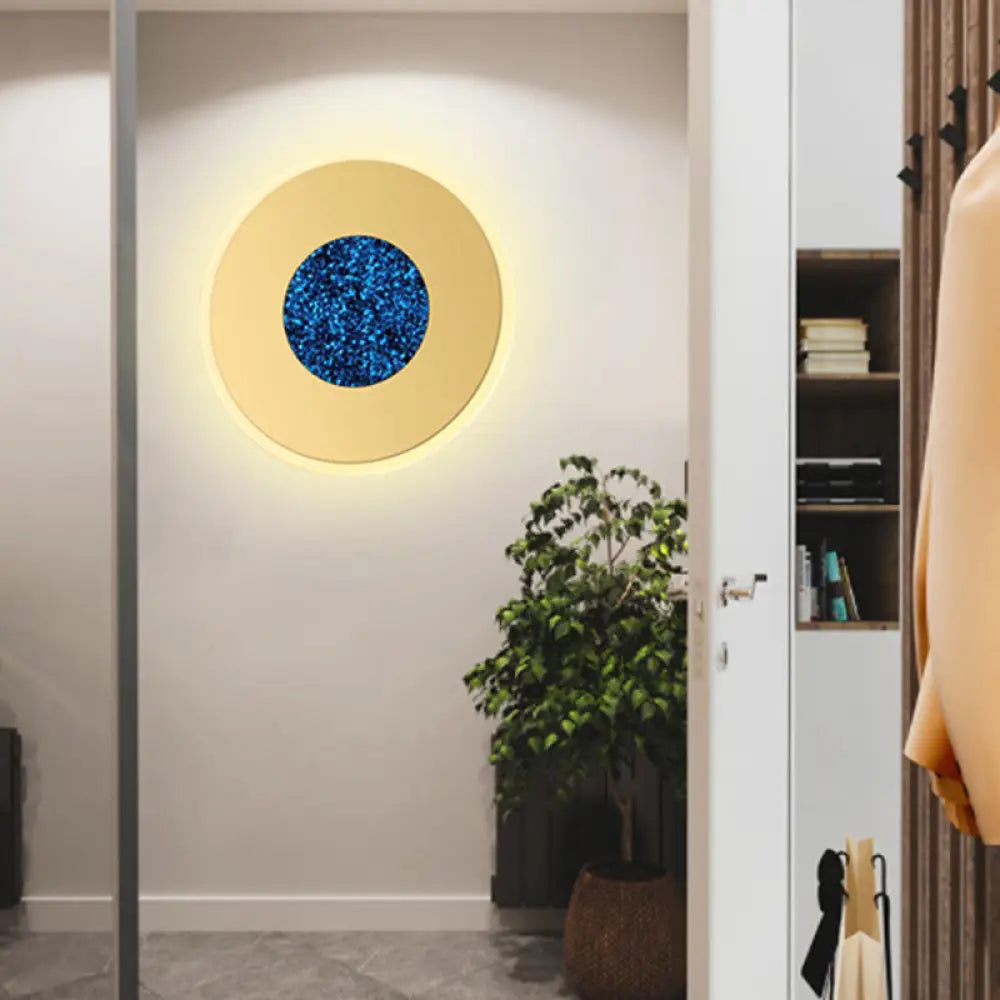 Modernist Blue Led Wall Sconce Lighting With Acrylic Shade - 8/11 Dia Mount Lamp / 8