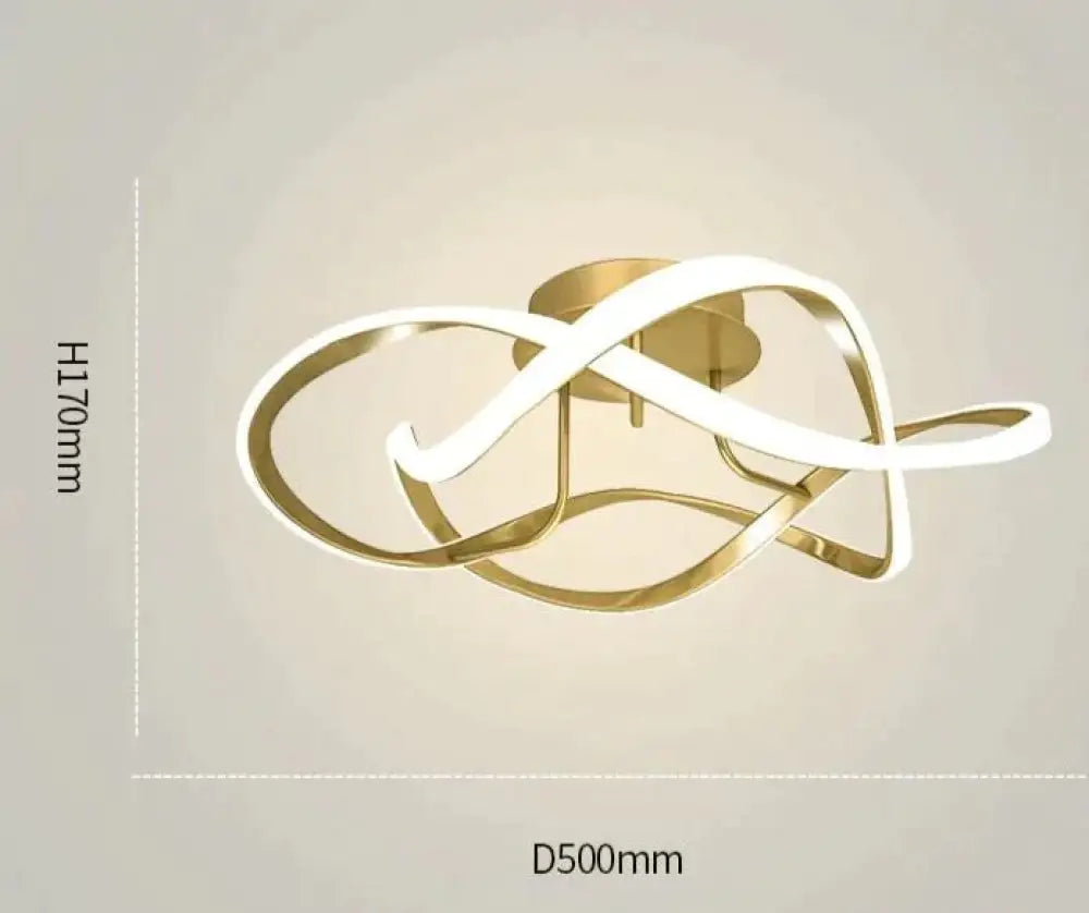 New Light Luxury Bedroom Lamp Room Ceiling Lamp Golden 50cm stepless dimming Ceiling