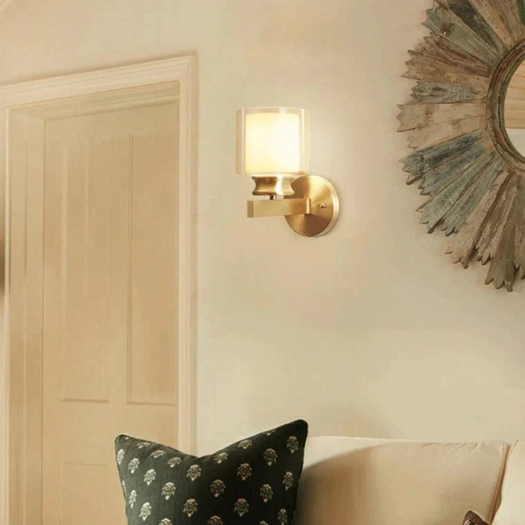 Neu Wohnzimmer Schlafzimmer Spiegel Front Wand Lampe Minimalistischen Kupfer