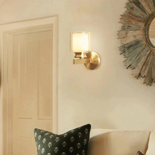 Neu Wohnzimmer Schlafzimmer Spiegel Front Wand Lampe Minimalistischen Kupfer