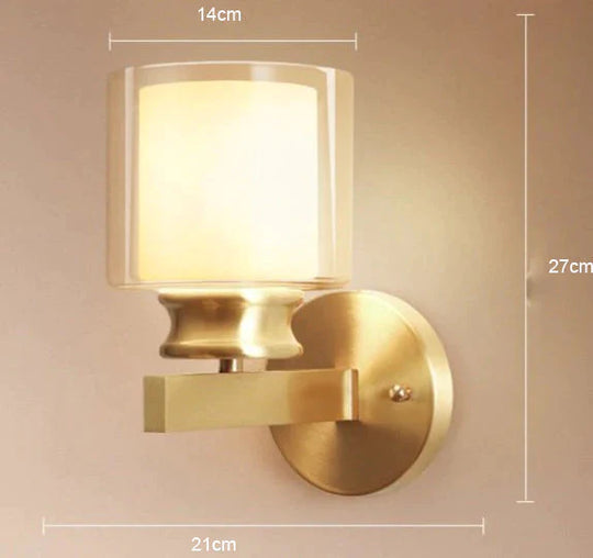 Neu Wohnzimmer Schlafzimmer Spiegel Front Wand Lampe Minimalistischen Kupfer