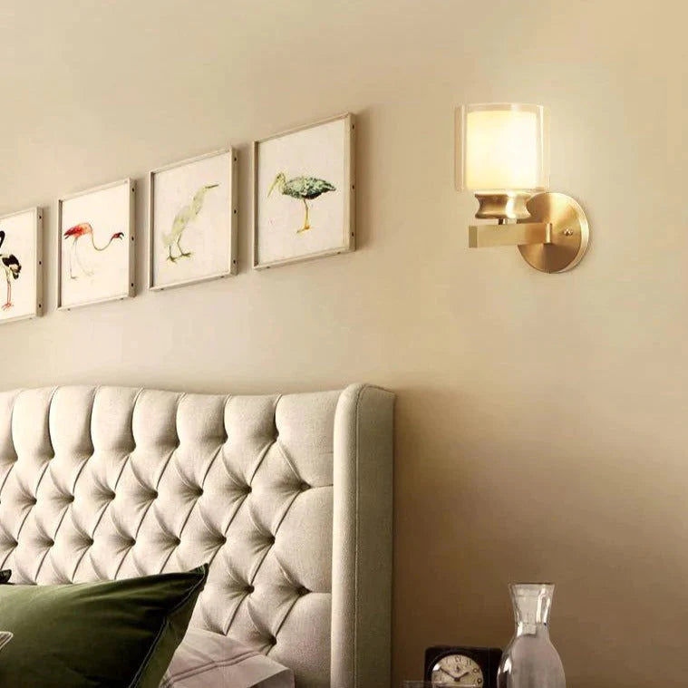 Neu Wohnzimmer Schlafzimmer Spiegel Front Wand Lampe Minimalistischen Kupfer