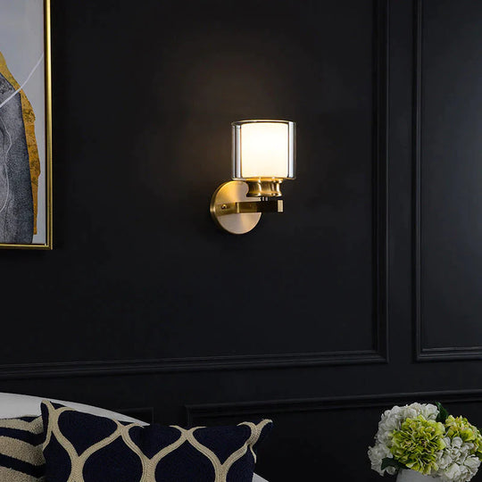 Neu Wohnzimmer Schlafzimmer Spiegel Front Wand Lampe Minimalistischen Kupfer