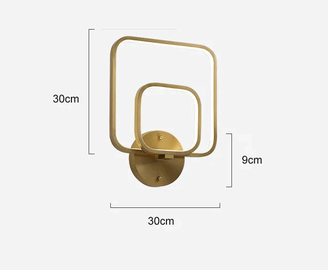 Neue moderne, schlichte, quadratische Wandleuchte aus Kupfer