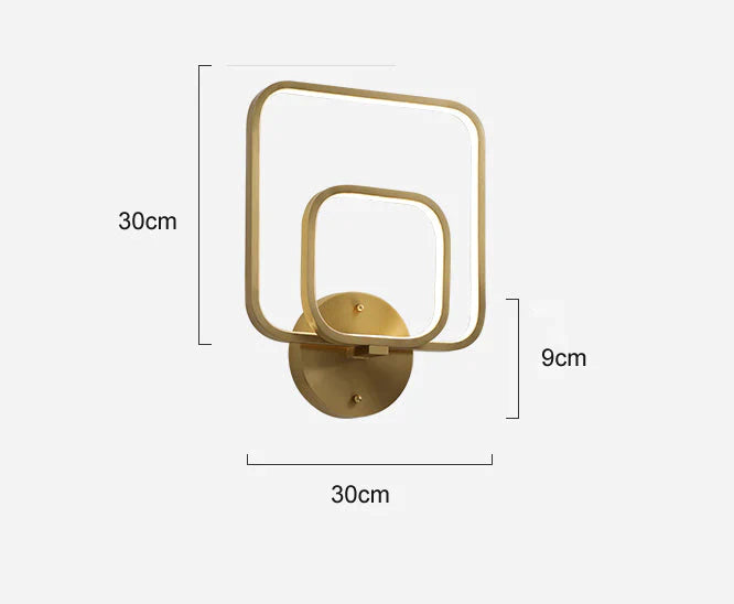 New Modern Simple Square Copper Wall Lamp Lamps