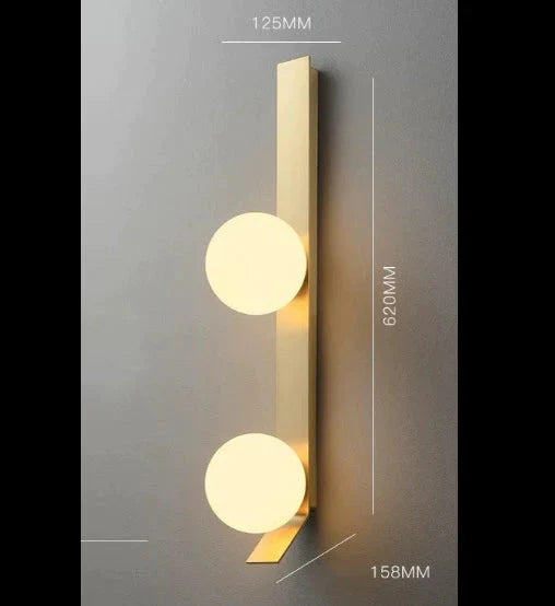 Neue nordische Luxus-Kugel-Wandleuchte aus Kupfer