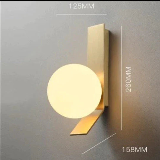 Neue nordische Luxus-Kugel-Wandleuchte aus Kupfer