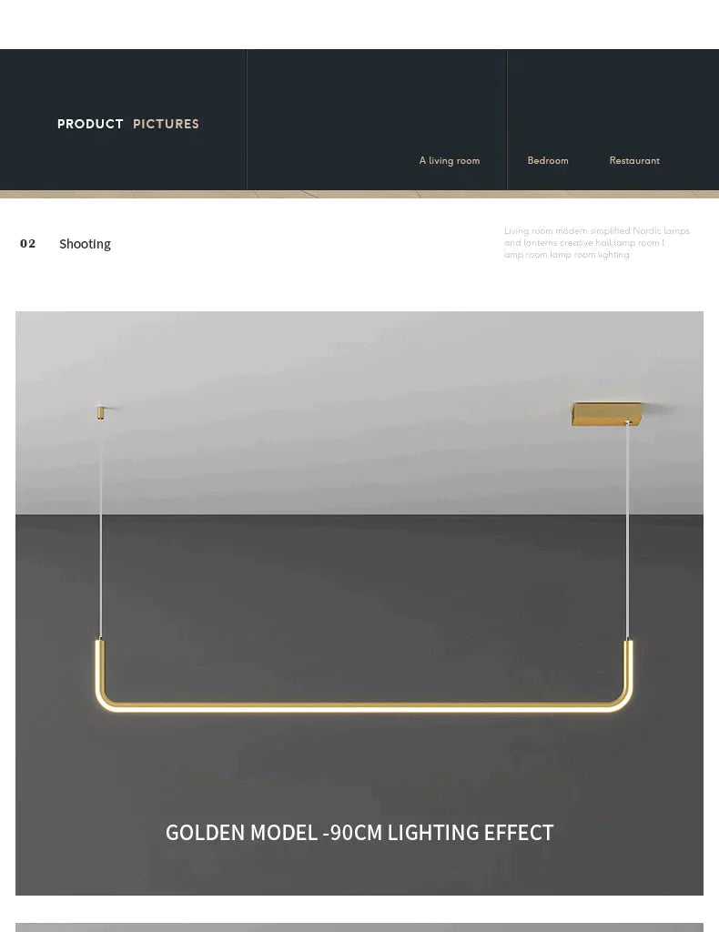 Nora - Linear Led Ceiling Chandelier