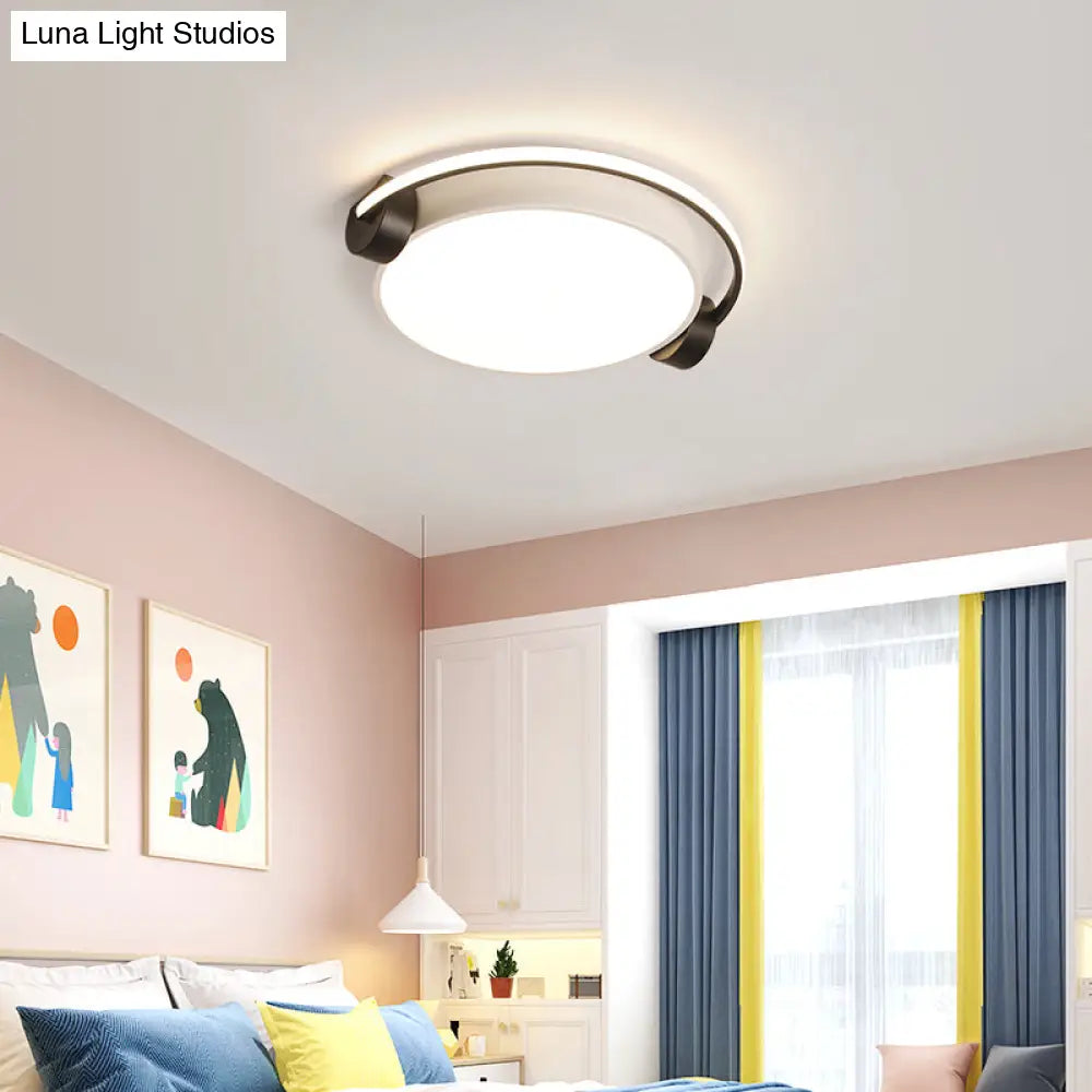 Nordic Acrylic Ceiling Lamp With Headphone Design For Dorm Room Black-White / 16.5 Warm