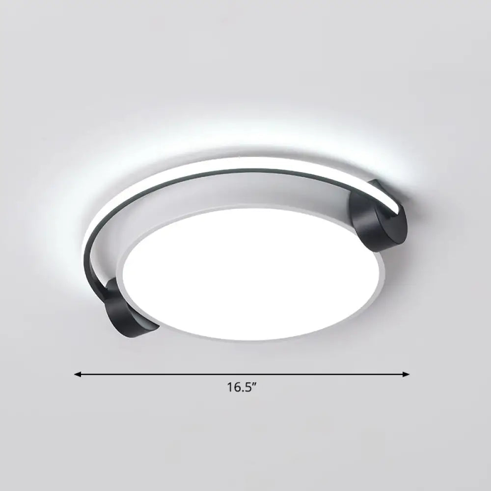 Nordic Acrylic Ceiling Lamp With Headphone Design For Dorm Room Black - White / 16.5’ White