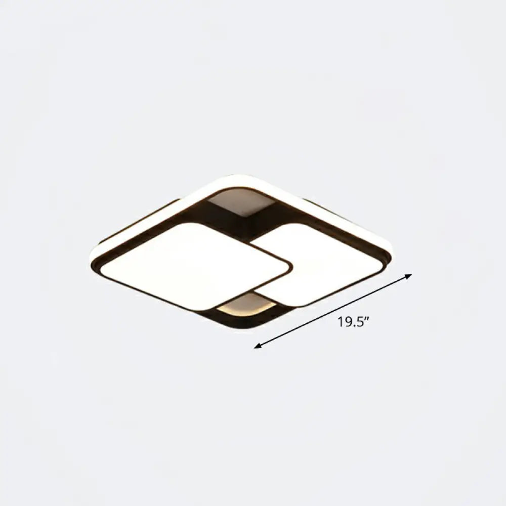 Nordic Acrylic Led Flush - Mount Ceiling Light For Bedrooms - Overlapping Style Black / 19.5’