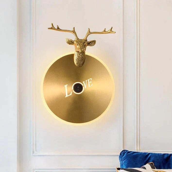 Nordic Antlers Schlafzimmer Wohnzimmer Kupfer Wandleuchte