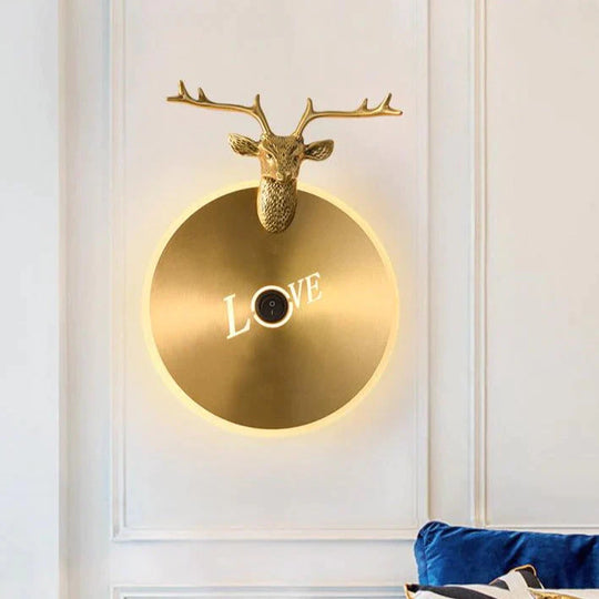 Nordic Antlers Schlafzimmer Wohnzimmer Kupfer Wandleuchte