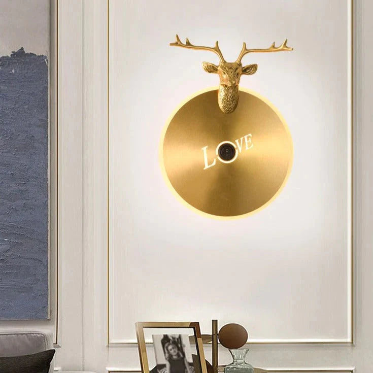 Nordic Antlers Schlafzimmer Wohnzimmer Kupfer Wandleuchte