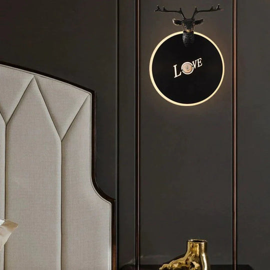 Nordic Antlers Schlafzimmer Wohnzimmer Kupfer Wandleuchte