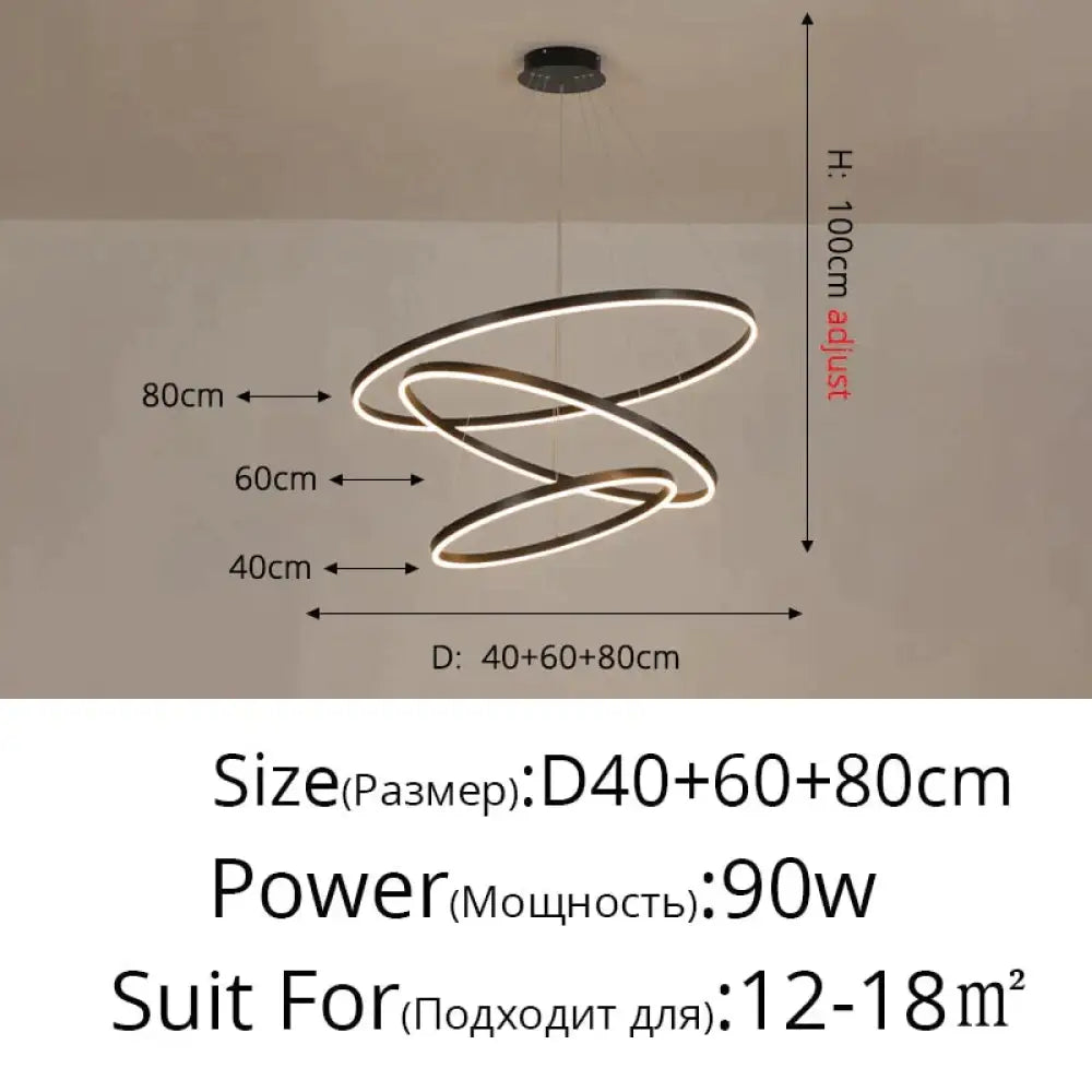 Nordic Art Deco Luxury Led Circular Pendant Lights Hanging Lamps For Living Room Dining Table