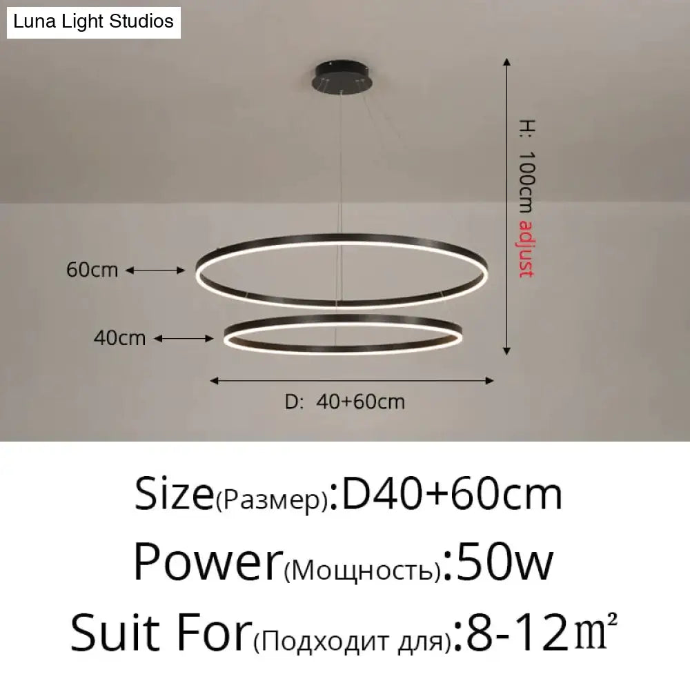 Nordic Art Deco Luxury Led Circular Pendant Lights Hanging Lamps For Living Room Dining Table