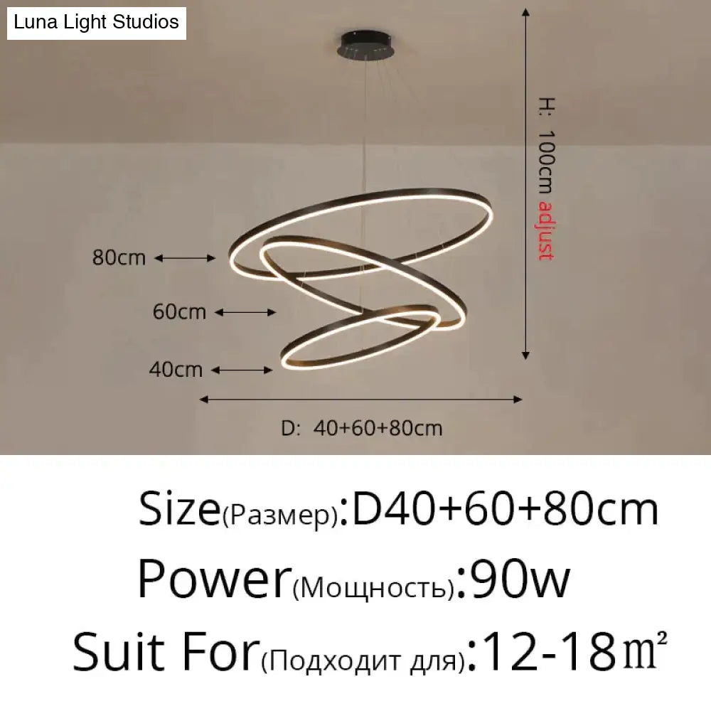 Nordic Art Deco Luxury Led Circular Pendant Lights Hanging Lamps For Living Room Dining Table