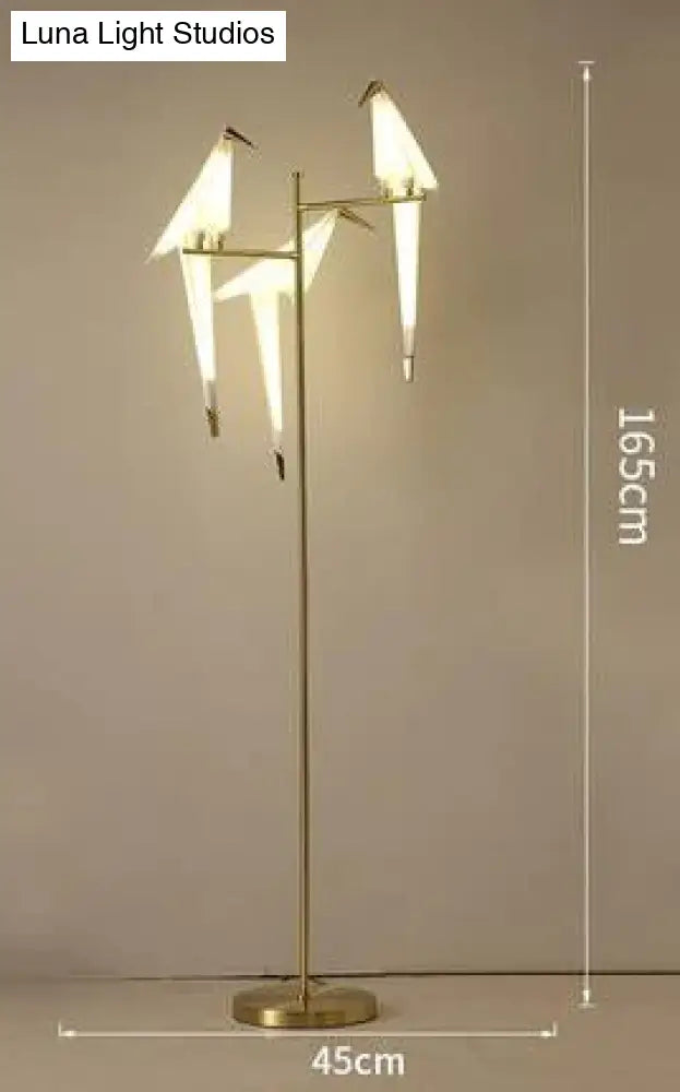 Nordic Bird Floor Lamp Creative Acrylic Thousand Paper Cranes Lamps For Living Room Bedroom Home