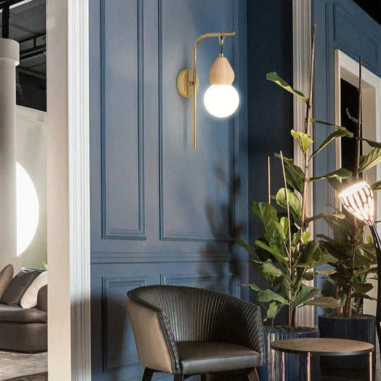 Nordic Korridor Nachttischlampe Kupfer Wandlampe