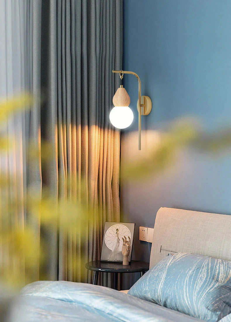 Nordic Korridor Nachttischlampe Kupfer Wandlampe