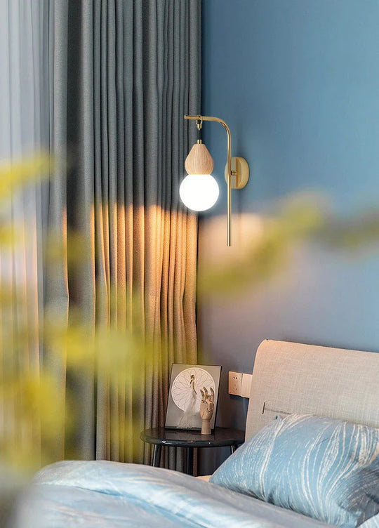 Nordic Korridor Nachttischlampe Kupfer Wandlampe