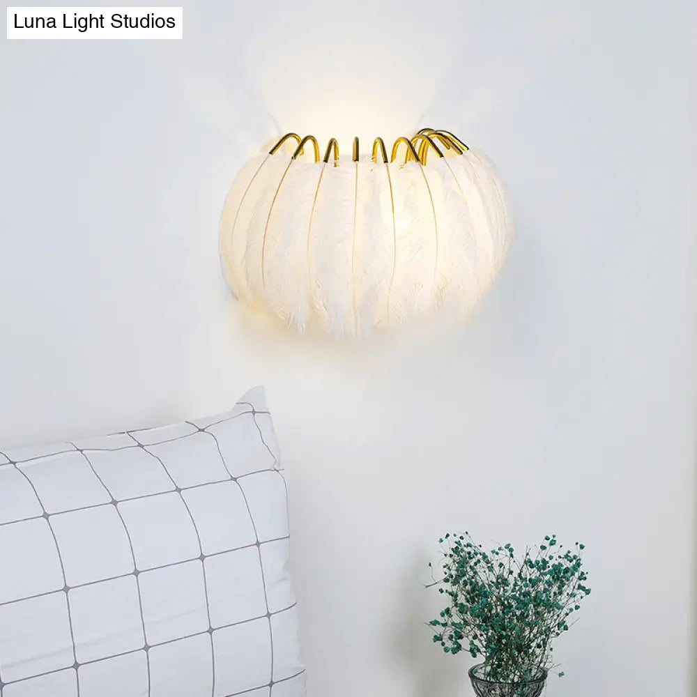 Nordic Feather Wall Sconce For Bedroom Ambient Lighting